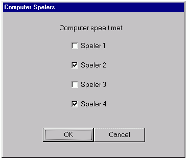 Stel in met welke spelers u de computer klaverjassen wilt laten spelen Stel in met welke spelers u de computer klaverjassen wilt laten spelen